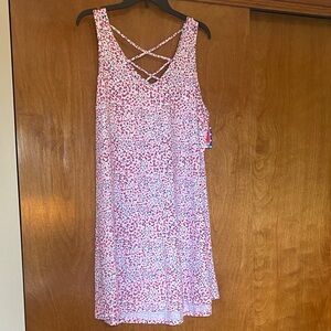 Floral Cotton Sleeveless Sundress with Crisscross Back. NWT.